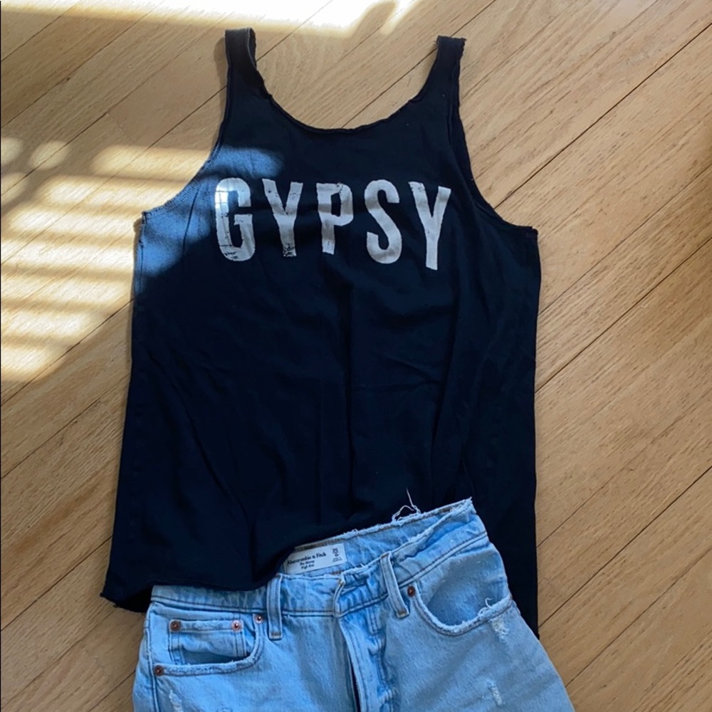 knot sisters Black 'GYPSY' Graphic Tank Top